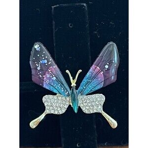 Dainty Fairy Wing Butterfly Rhinestone Brooch Pin Women Girls Fairy Grunge